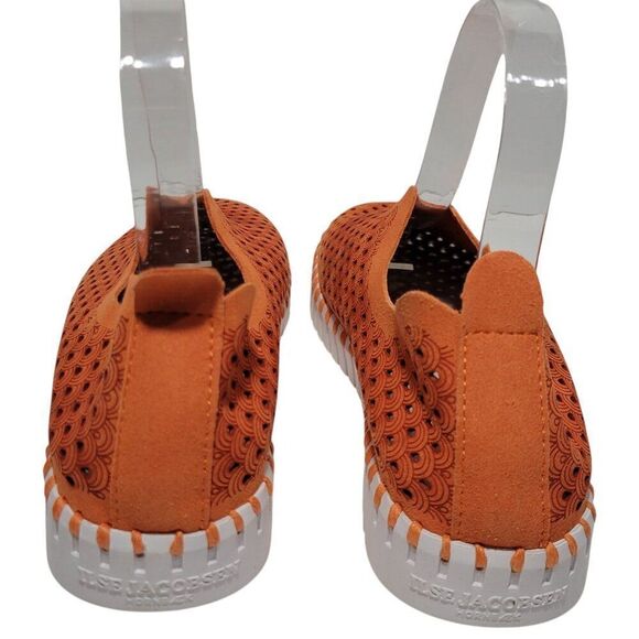 Ilse Jacobsen Loafer Tulip Shoe Women EUR 38 US 7-7.5 Perforated Orange Slip On - Picture 2 of 14